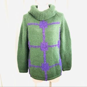 Vintage Wool Chunky Cowlneck Sweater Chile